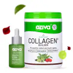 OZiva Plant Based Collagen Builder Powder (With Vitamin C & Biotin) Supports Glowing Skin, Stronger Hair, Nails & Joints | Collagen Supplements for Women & Men (Collagen + Youth Elixr Face Serum)