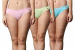 FF Essentials Women's Cotton Bikini Brief Underwear No Show Panties, Soft Stretch Bikini Panties, Pack of 3, Medium
