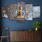 Great Art Goutam Buddha Multicolor Digital Reprint Painting 50 x 24 inch Pack of 5