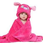BUMTUM Baby Soft Cotton Hooded Bath Towel Ultra Absorbent For NewbornBabies (Pink Panda)