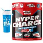Wild Buck Wild Pre-X4 Hardcore Pre-Workout with Shaker, 170 g