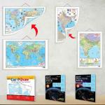 GO WOO India POLITICAL - MAP PRACTICE BOOK, WORLD POLITICAL - MAP PRACTICE BOOK, BIG CUT & DRAW OUTLINE MAPS POLITICAL & PHYSICAL, 2 IN 1 India POLITICAL AND PHYSICAL MAP IN ENGLISH and 2 IN 1 WORLD POLITICAL AND PHYSICAL MAP IN ENGLISH