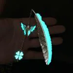 Hasthip Butterfly Resin, Zinc Alloy Metal Feather Bookmark Glow In The Dark Bookmarks