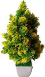 Kaykon Green Plastic Artificial Bonsai Plant With Pot