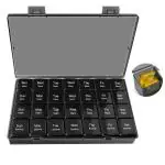 Hasthip Black Polypropylene Weekly Pill Organizer Medicine Box