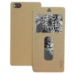 Heartly Zte Nubia Z9 Dual Sim Faux Leather Gold Back Case Cover