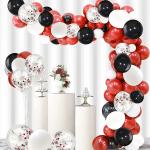 Festiko Black Red Balloons Garland Kit 120Pcs