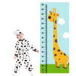 WENS Vinyl Smiling Giraffe Height Measurement Removable Wall Sticker 150 x 61 cm (WHC1061)