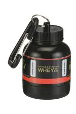 DOVEAZ Protein Funnel Mini Smart Portable Protein Powder Bottle| Portable Protein or Supplement Powder Carrying Funnel & Container with Key-Chain (Black)