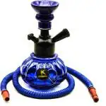 kraftynation Glass Hookah Pot Blue Melon Shaped 8 inch Glass Hookah  (Blue)