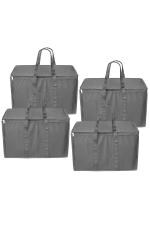 Tulman Black Nylon Organizer Storage Bag Pack of 4