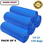 HAWK MART Blue Biodegredable Garbage Bag /Trash Bag/ Dustbin Bag/ Medium Size / Roll Size -19*21[30 Bags]-Pack Of 5