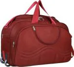 FEDRA Red Polyester Strolley Duffle Bag with Wheels - 40 L