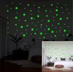 DreamKraft Green Pvc Glow In The Dark Stars For Ceiling Christmas Decoration 25x25 cm