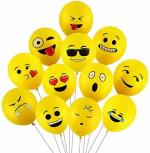 Smartcraft Emoji Balloons Latex Yellow Emoji Smiley Balloons (Pack of 100)
