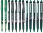 Pilot Hi-Tecpoint V7, V7 Grip and V7 RT Fine Point Liquid Ink Pen | Tip Size - 0.7 MM | Unique Dimple Tip Technology | Ink Colour - Green - 2 V7, 5 V7 Grip and 5 RT | Pack of 12