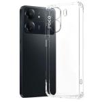 Fashionury Shockproof Back Case for Poco C65 | Raised Bumps for Camera & Screen Protection | Ultra Clear Soft Silicone Back Case for Poco C65