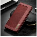 ClickCase Iconic Series Faux Leather Magnetic Card Holder Wallet Kickstand Case Flip Cover For Motorola Moto X4 (Wine Red)