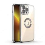 JOBINKA Ring Logo Cut Chrome iPhone 12 Pro Silver| Electroplating Camera Protective Magsafe Soft Shockproof Clear Crystal Ring Logo Cut Chrome Case Cover iPhone 12 Pro Silver