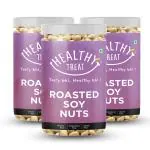 Healthy Treat Roasted Soyabean - Protein Rich, 240 gm (Pack of 3, 80gm each) Solid Soyabean I Oil-Free, Roasted, Ready-To-Eat Soya Snack I High In Protein, Fibre & Carbs I Soya Nut