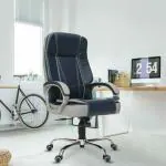 Roar Wood High Back Black & Grey Combination Leatherette Office Executive Chair