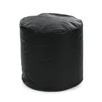 Style Homez Premium Leatherette Round Poof Bean Bag Ottoman Stool Large Size Black Color Cover Only