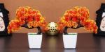 Dekorly Plastic Orange Artificial Plants (Pack Of 2)