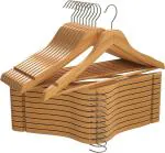 ROCKFIELD Solid Wooden Hangers Wood Finished Hangers with Non-Slip Suit Hangers Coat Hangers Natural Finish Solid Clothes Hangers with 360 Swivel Hook for Dress Shirts Jackets Pants (48)