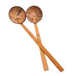 looms & weaves - Large size Coconut Shell Ladles - 2 Nos