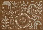 ArtSage Exclusive Hand made painting, Warli Hand painted art, Warli painting-village scene and Tarpa dance (brown) Unframed Canvas Hand painted painting for Home & Office: 50.5 x 48 (CM)