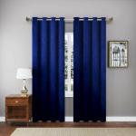 Jvin Fab Navy Blue Velvet Curtains, 137.2 X 213 X 2.5 Cm (Set Of 2)