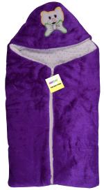 Kwitchy Printed Single Hooded Baby Blanket for Mild Winter 