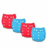 Deedry Oeko-Tex Certified Unisex Baby Cloth Diapers Washable & Reusable Diapers with Adjustable Snap Buttons| 3 Months- 3 Years (Pack of 4, Without Inserts)