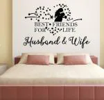 Lanstick Vinyl Multicolor Husband And Wife Quotes Image Self Adhesive Wall Sticker 24 inch