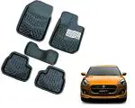 WolkomHome Car Mats Luxury Floor 3D Mat Carpets Black for Maruti Swift New