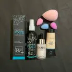 KA CAYLA Beauzy Fixer,illuminator,foundation and 4pc face puff (7 Items in the set)