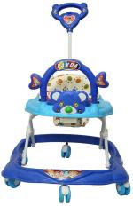 Goyal's Teddy Face Musical Walker with Parental Handle - Blue