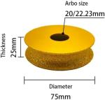 NEWHANDTOOLS Brazed Diamand Grinding Wheel Full Round (25Mm)1Pis Lever Tool (7 Cm)