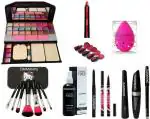 DAIMANPU Pigmented Eyeshadow Palette, Makeup Brush Set Combo for Girls (8 Items in the set)