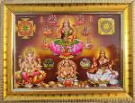 7 Hills Store Kubera Lakshmi with yantram Religious Photo Frame in Small Size (6 inch x 8 inch)