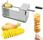 Manual Stainless Steel Potato Spiral Cutter Machine for Home Kitchen