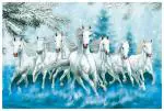 SAF 7 Running Horses Vastu UV Textured Wall Painting for Home Decoration , Office , Gym , College Wall decoration Painting 12 Inch x 18 Inch MDF1444