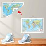 GO WOO SMALL - 100 ASIA POLITICAL OUTLINE MAP FOR SCHOOL, SMALL - 100 ASIA PHYSICAL OUTLINE MAP FOR SCHOOL and 2 IN 1 WORLD POLITICAL AND PHYSICAL MAP IN HINDI | Set of 2 maps and 1 chart |Educational Map Set
