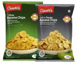 Chheda's - Salt N Pepper (350 Gm) and Yellow Banana Chips (300 Gm) | Crispy Banana Chips | Wafer | Tasty Snacks | Ready to Eat - Combo Pack