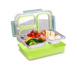 Srxes 3 Compartment Lunch Box - Lunch Box For School - Lunch Box For Office - 1100ML (Green) Incomplete