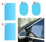 OPZET INDIA Universal Car Accessories Rear-View Mirror Waterproof Anti Fog Rainproof Anti-Water Protective Film Sticker for Car (Square - 2 PCs + Oval - 2 PCs)