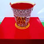 Gudia Arts handcrafted Aipan Art small size steel bucket