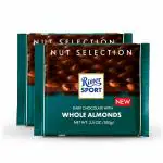 Ritter Sport Dark Chocolate Whole Almonds 100g (Pack of 2)