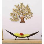 Kaptown Kreations Iron Handmade Multicolor Small Leaf Tree Home Wall Art (16x1x16x) Inch