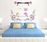 LANSTICK Multicolor PVC Vinyl Love Birds Self Adhesive Wall Sticker